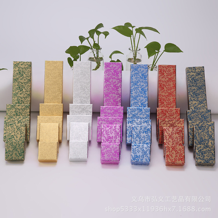 高档珠宝首饰盒 多色小玫瑰迷你纸盒 项链手链戒指礼品包装盒