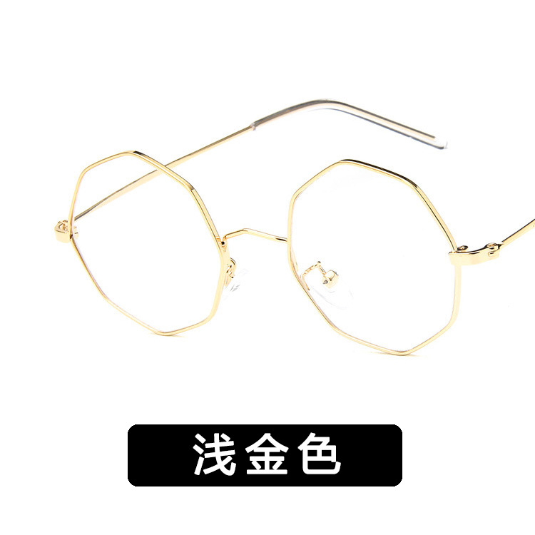 2018 polygonal metal eyeglass frame irregular 9990 trend with myopia flat lens