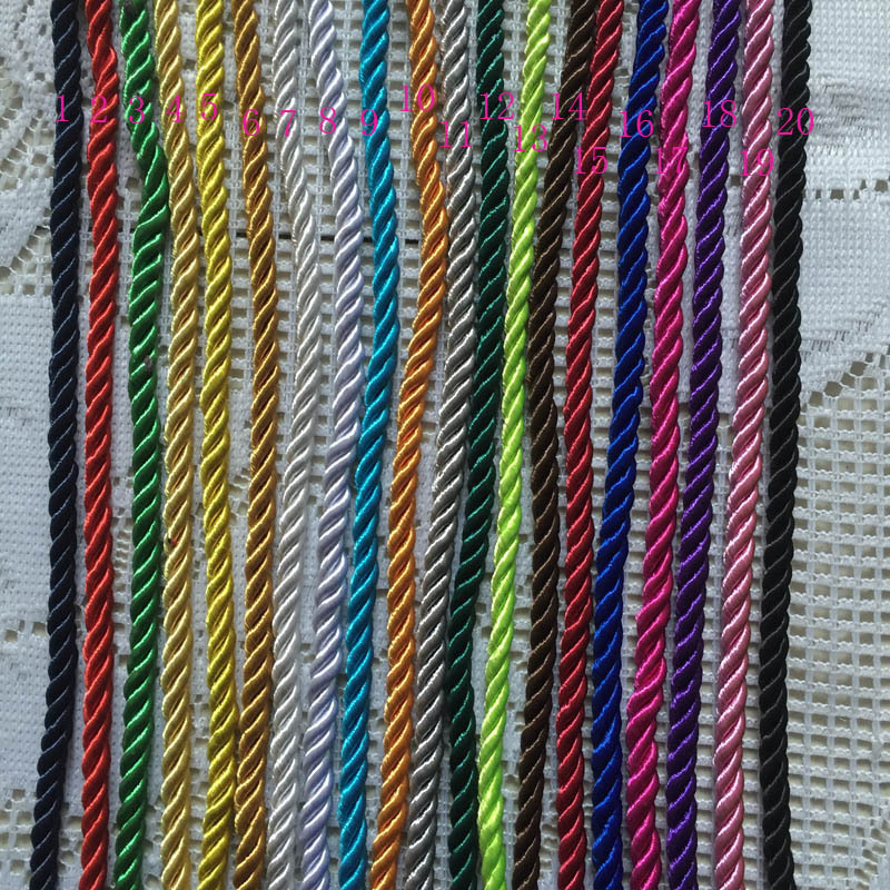 5mm三股绳DIY手工编织绳装饰绳涤纶包芯三股扭绳包装礼盒手提袋绳