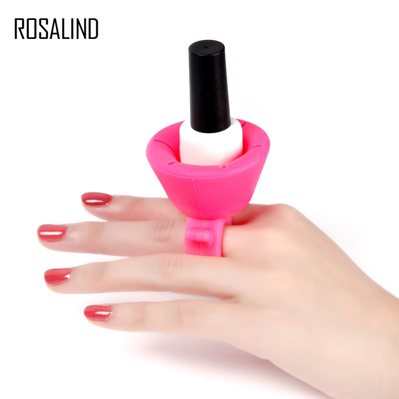 新品推荐 3色可选美甲戒指指甲油瓶底座 甲油底托 硅胶指甲油套