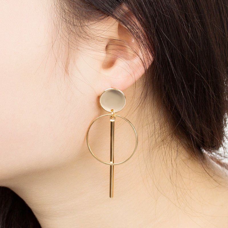 Hollow Tassel Earrings Earrings Geometric Round Cake Circle Word Stick Earrings Women display picture 9