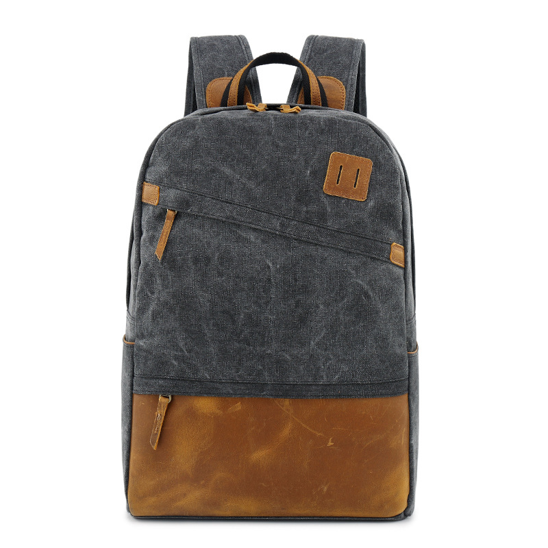 Seven color cotton new men's casual universal canvas backpack, student leisure backpack_voghion.com