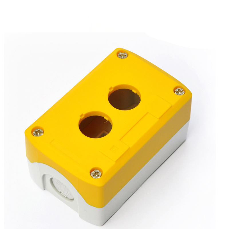 机旁控制盒急停按钮盒接线盒开关盒装信号灯按钮二孔SBX02 黄 灰