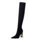 3128-1 the European and American fashion simple metal with thick with sexy high-heeled tines nightclub show thin wool knee-high boots