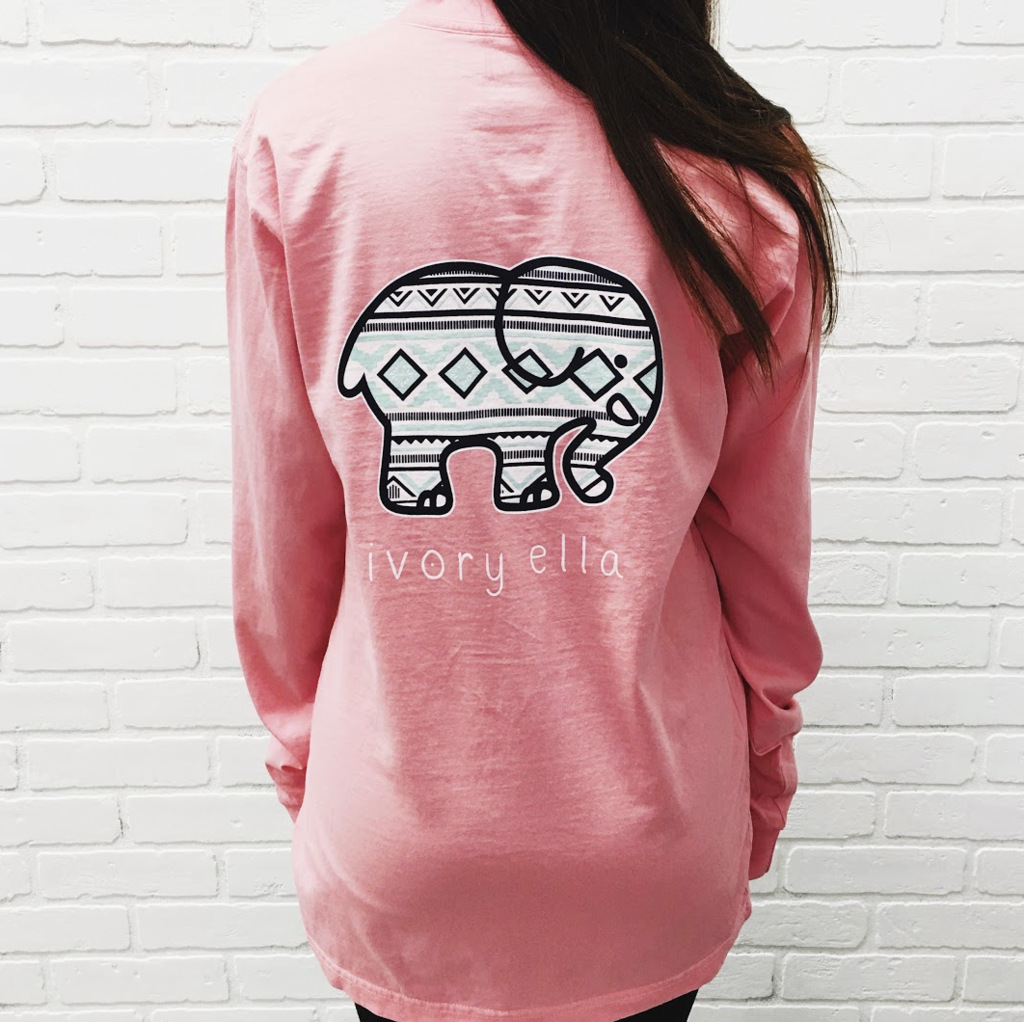 Womens Long Sleeve Slim Fit T Shirt Cartoon Elephant Print Casual Style for Spring and Autumn Wholesale Available