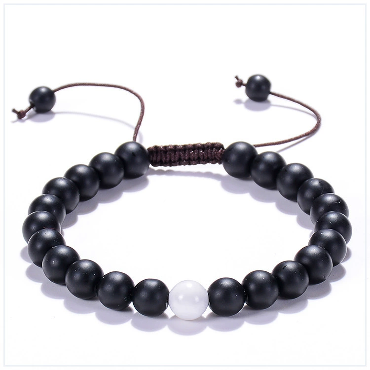 Turquoise matte organic adjustable woven bracelet for beloved, 8mm, Amazon