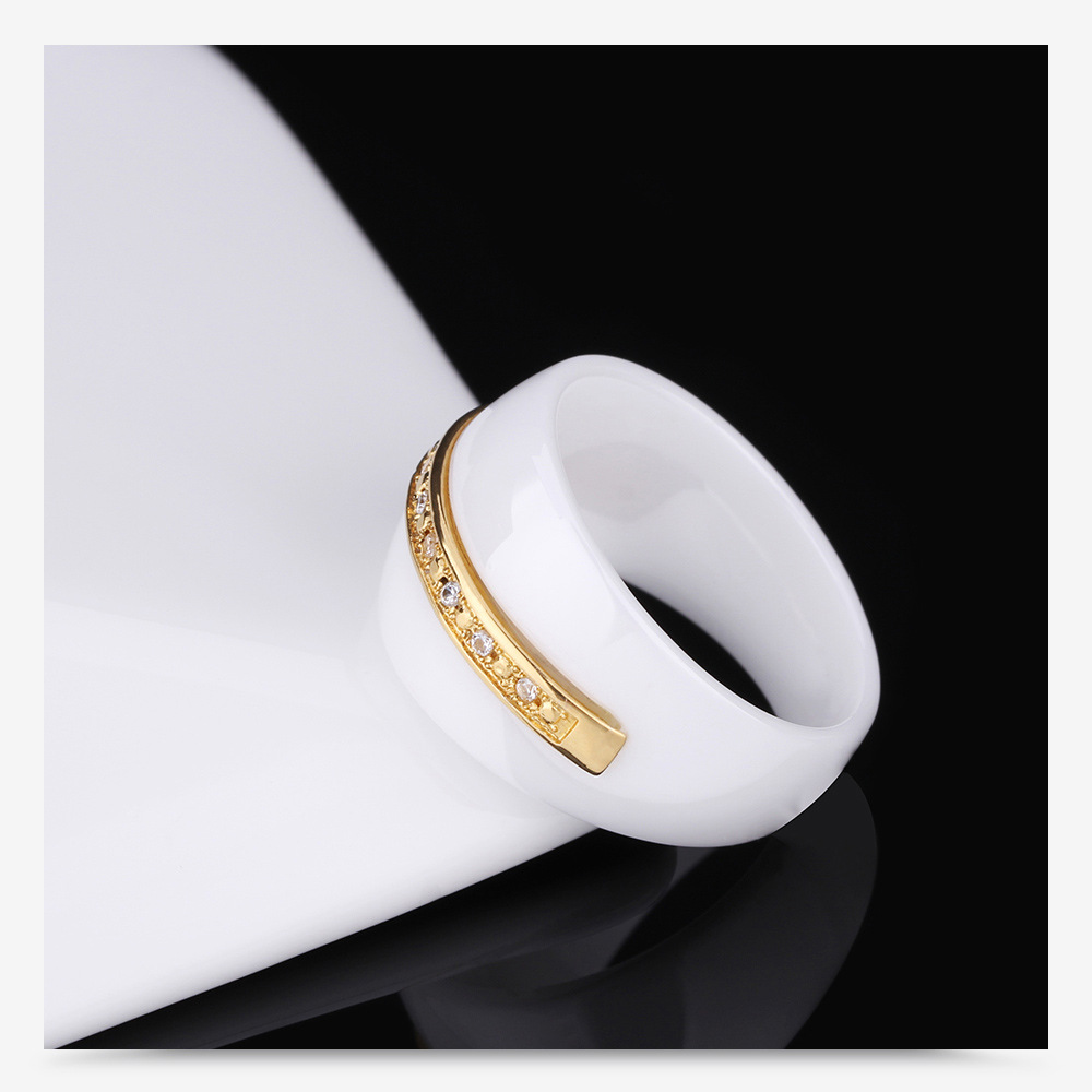Rings Classification Daily Occasion Titanium Steel Geometric Artificial Diamond Wedding Bands