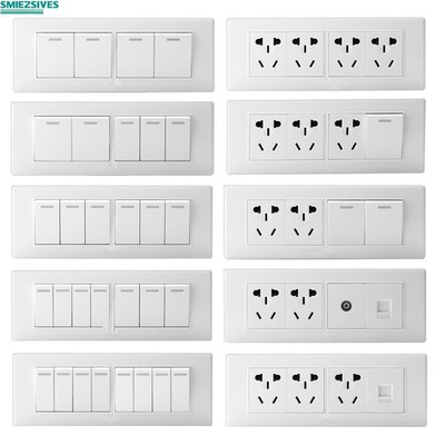 批發118型暗裝牆壁開關插座白色二十孔20孔12孔USB十五孔面板插座