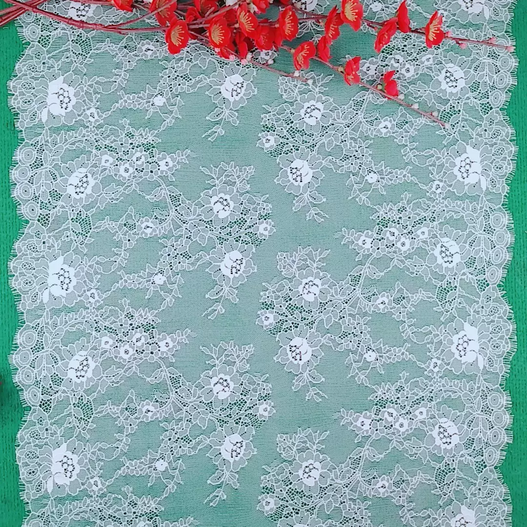 3d立体腰果花lace 3米镂空锦纶无弹睫毛蕾丝花边 亚马逊桌布辅料