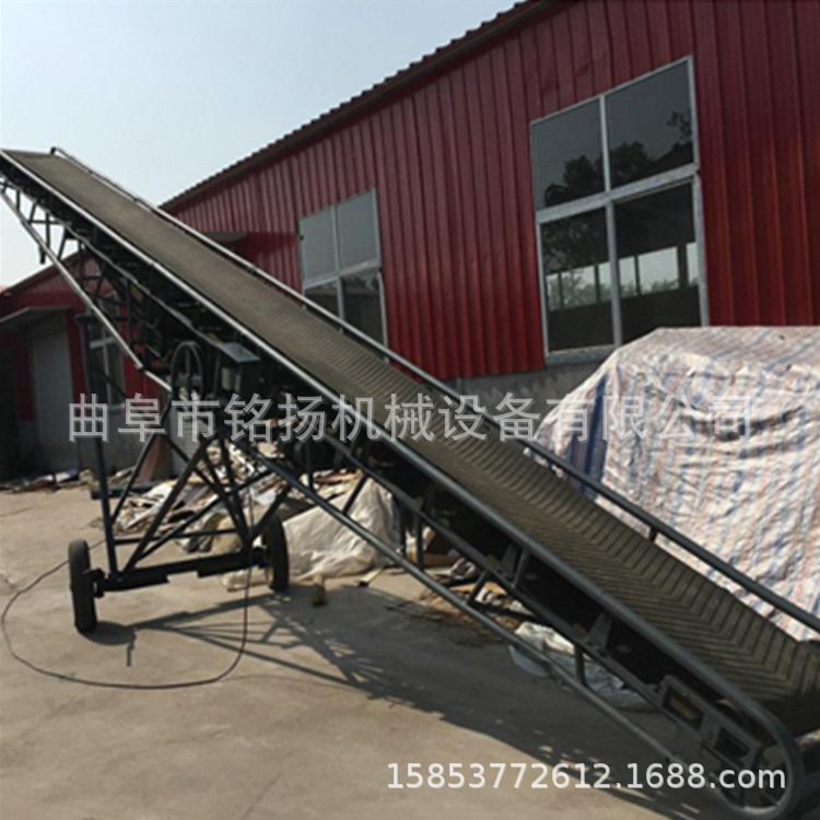 各种材质高度可调节水平可伸缩带式输送机移动式大倾斜角皮带输送机现货