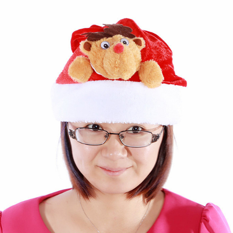 尾单特价圣诞帽高档针织成人红色礼物金丝绒雪人麋鹿圣诞帽子厂家|ms