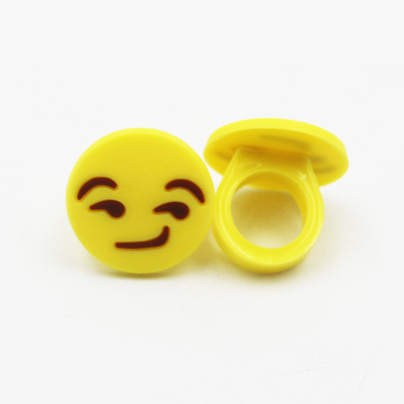 Cartoon Style Emoji Face Epoxy Rings display picture 3