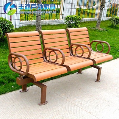 32年工厂环保木景观座椅 户外休闲排椅 景区休闲长椅三人位连排椅|ms