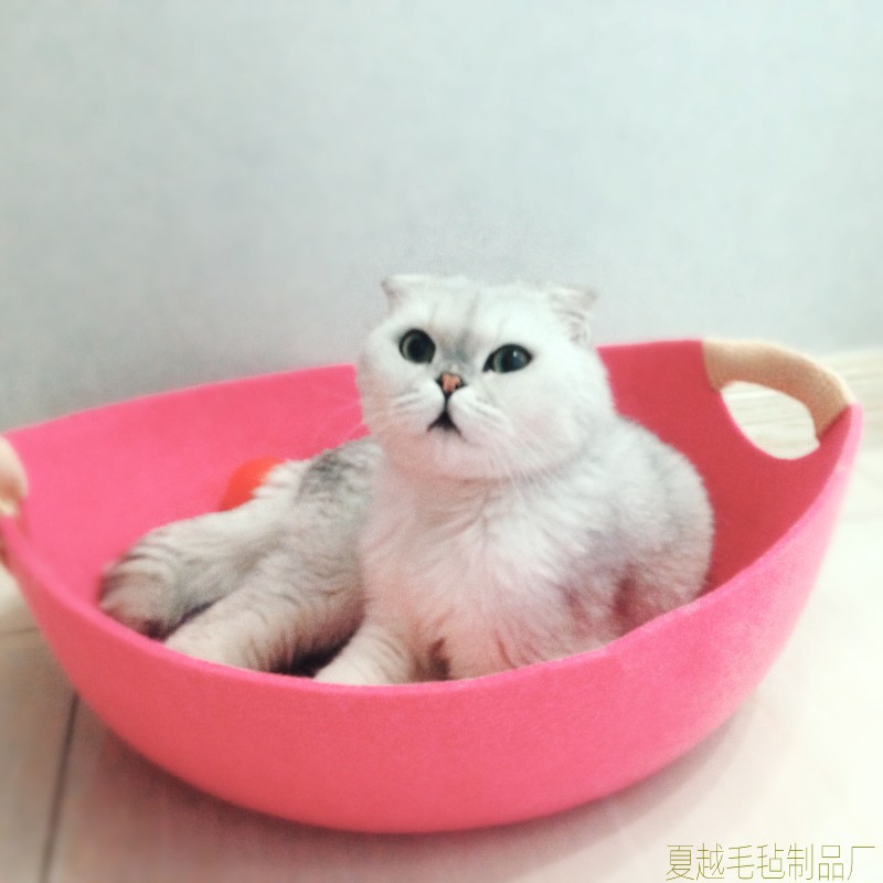 毛毡宠物窝四季可用猫床产地现货批发一体成型模压蛋形猫窝赠垫子