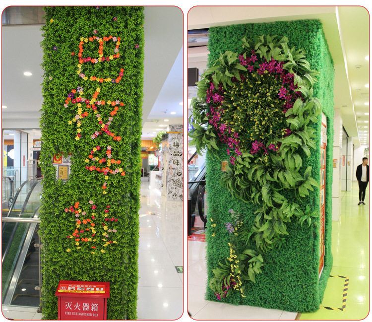Simulated Milan lawn plant wall, green plant wall, Hao storefront decoration, eucalyptus artificial turf, plastic artificial background wall pic 4