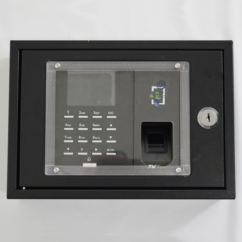 中控F2S指纹考勤机保护盒AT2100金属防护罩 防尘耐用外壳防破坏箱