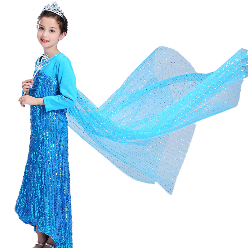 Christmas Ice Snow Enchanted Princess Skirt with No Pouring Sequins Thickening Down for Autumn and Winter Girls'_voghion.com