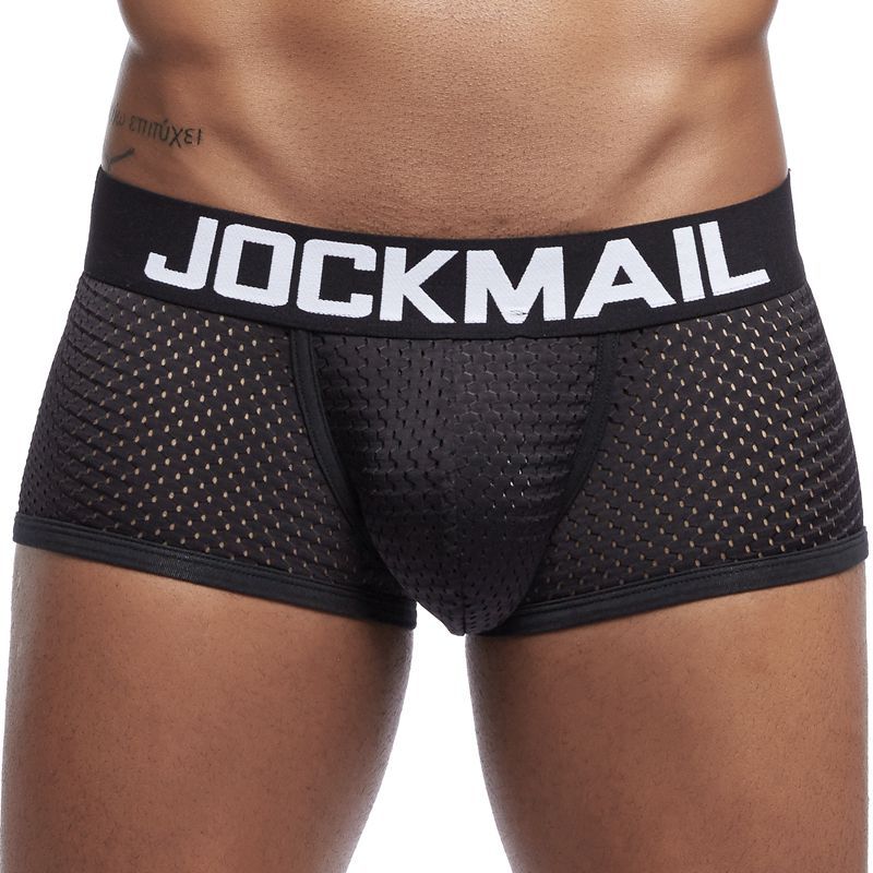 Pantalones cortos de boxeador juvenil transpirable de seda de hielo marca de moda JOCKMAIL malla de ropa interior de secado rápido para hombre