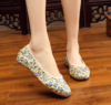 Malt Flower 2020 Spring New Women's Shoes Hanfu Fang low -heeled embroidered cheongsam Single shoes Low heels light shoes