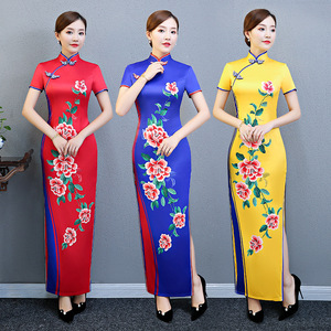 Chinese Dress Qipao for women Long cheongsam dress for national show