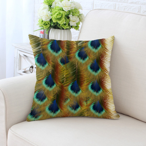 BZ0972018 New Amazon Style Peacock Feather Series Advertising Gift Pillow Customization Factory Direct Sales