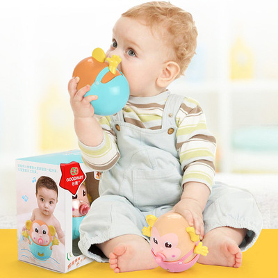 谷雨正品大号软胶多功能不倒翁儿童洗澡戏水玩具会漂浮不倒翁摇铃|ms