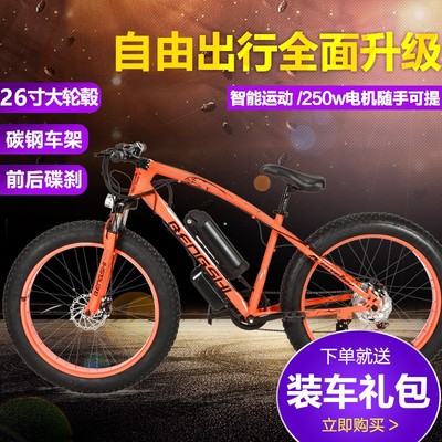 36V电动自行车锂电雪地车山地车助力自行车沙滩车4.0宽轮胎电动车|ru