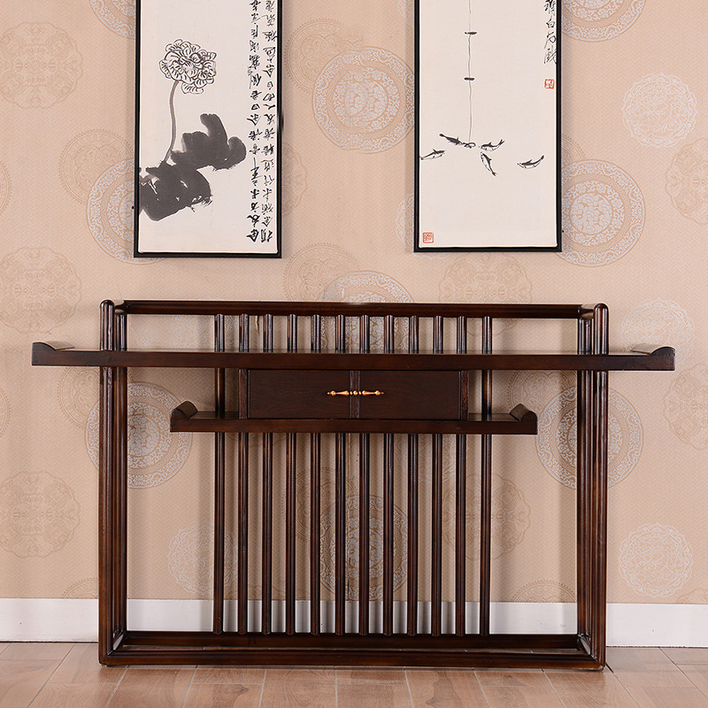 新中式實木玄關台客廳裝飾台現代簡約玄關台帶抽屜條案禅意玄關桌