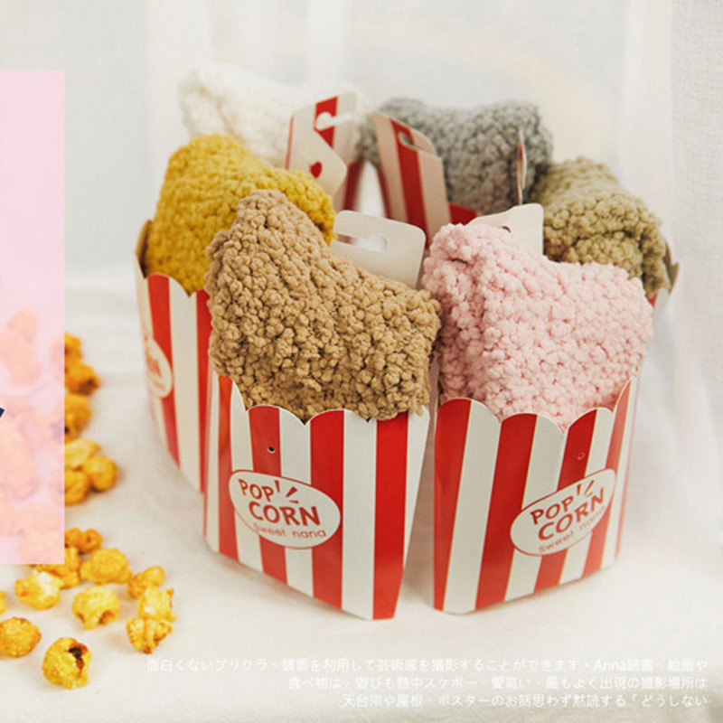 冬季新款日系爆米花甜美女袜加厚羊羔绒点点秋冬家居地板袜月子袜