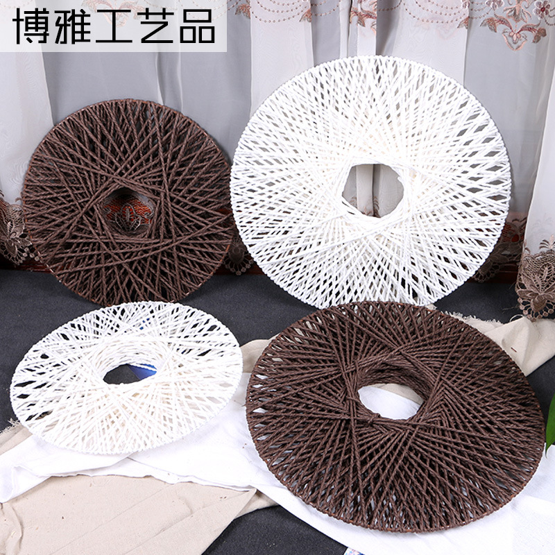 新款手工绳编飞碟四件套 创意婚庆背景 舞台影楼实景装饰藤绳daoj