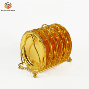 欧式珠点金属套杯垫杯碟蛋糕碟干果碟迷你零食碟厨房用品  展示架