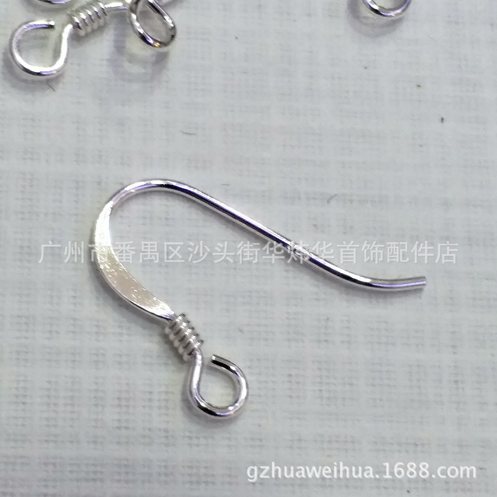 H1023 925银耳钩 工厂批量出品 素银U型线钩 可电镀白/黄/玫瑰