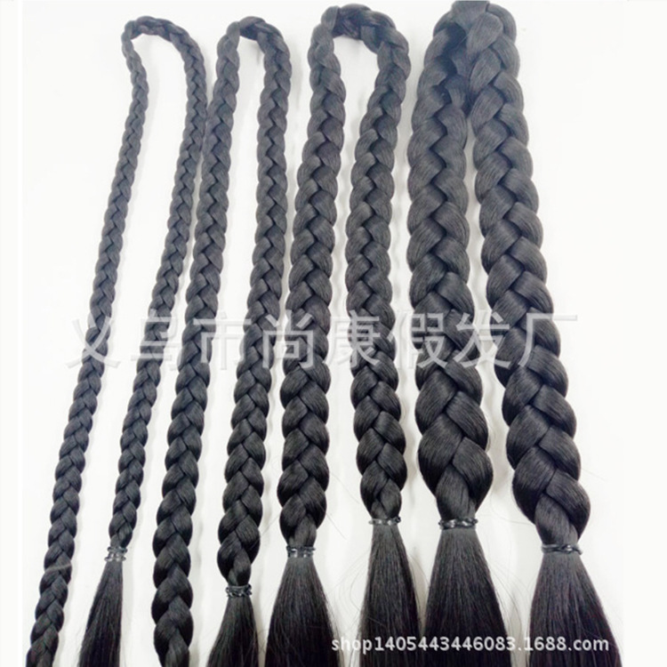 Big braid wig thick braid twist braid hair band head buckle ancient costume women's braid photo modeling wig hair tie