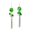 Crystal, long universal earrings, factory direct supply, four-leaf clover