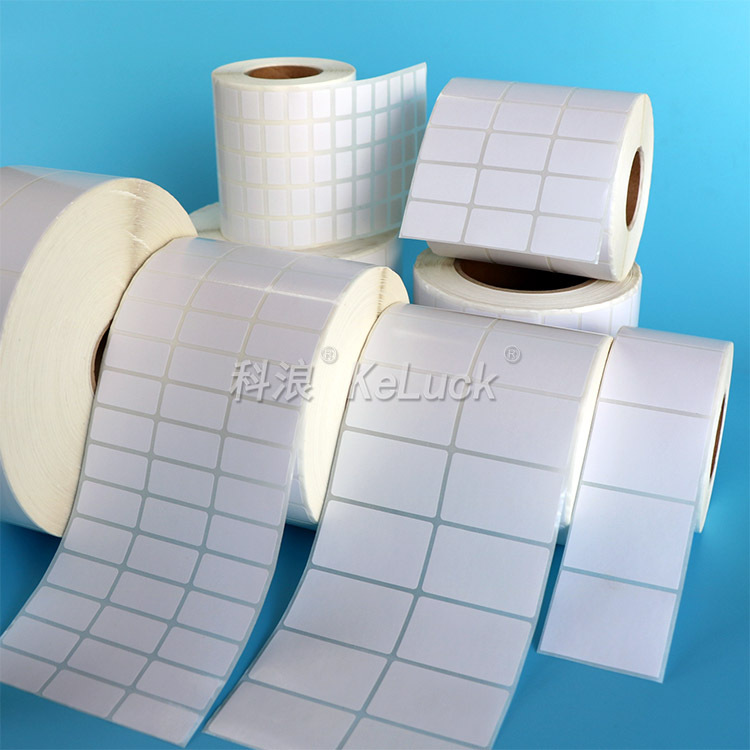 科浪条码纸空白铜版纸不干胶标签产品信息标贴卷装打印清晰粘性好