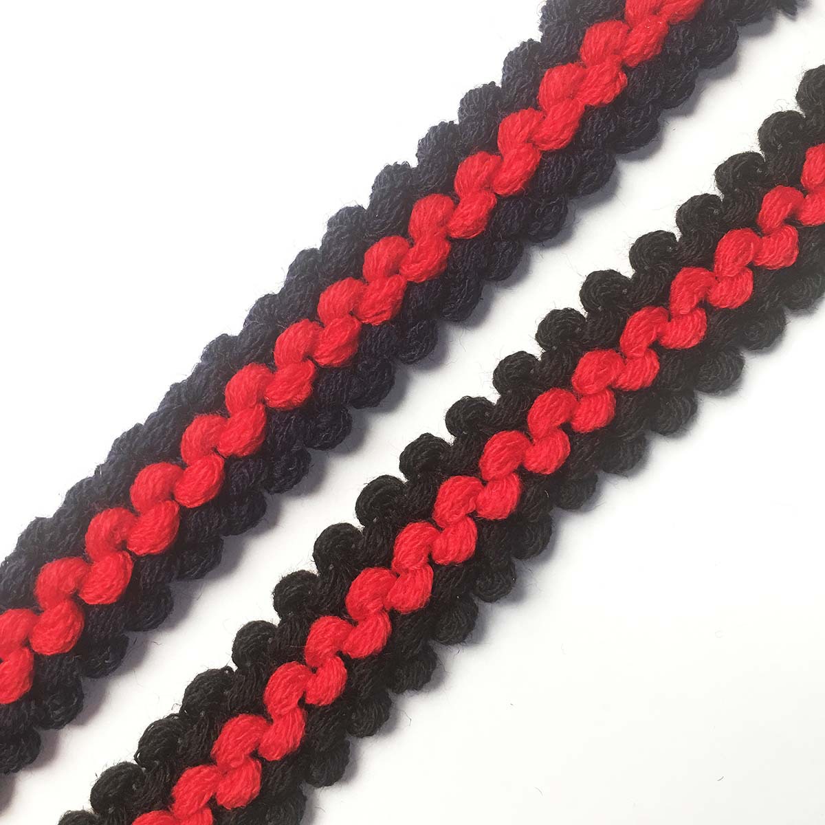 厂家现货批发机织波浪裙边织带 服装辅料diy 双色毛线编织花边