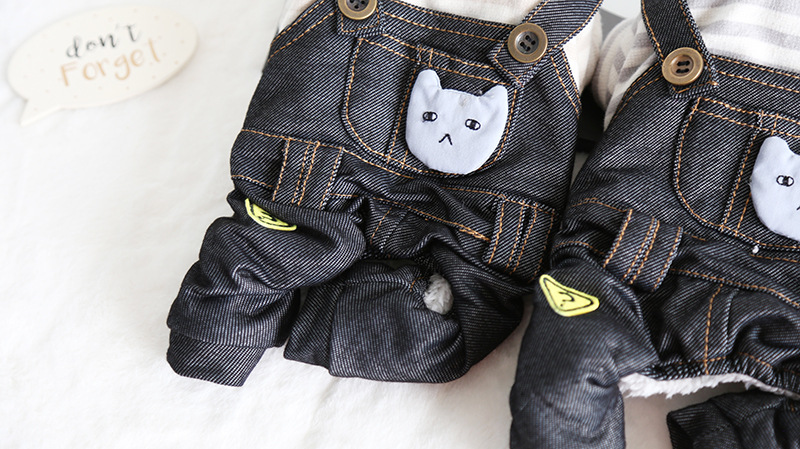 怎么了牛仔背带四脚衣