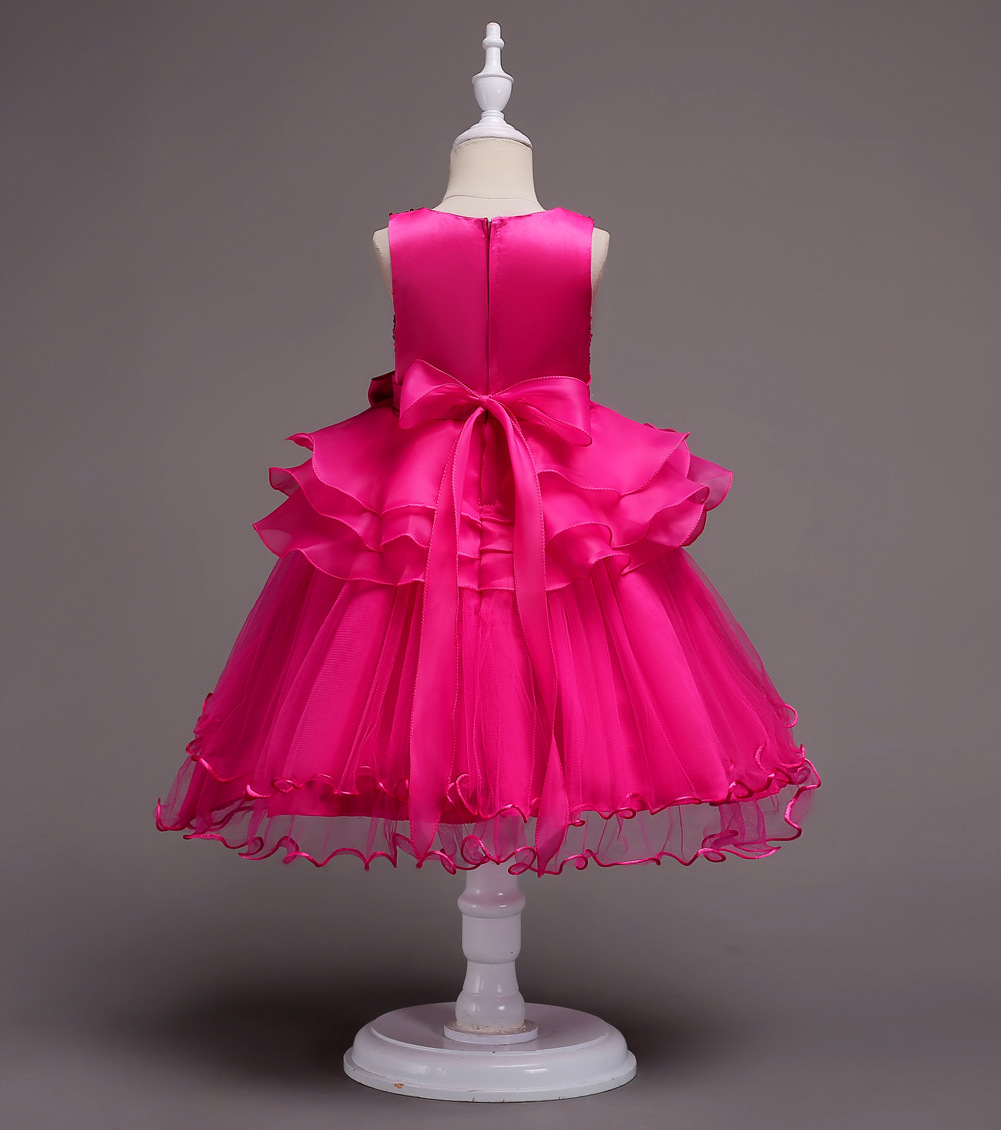 Außenhandel Explosive Kinder Kleidung Brautkleid Mädchen Pailletten Prinzessin Tutu Kleid Kinder Mesh Kleid display picture 7