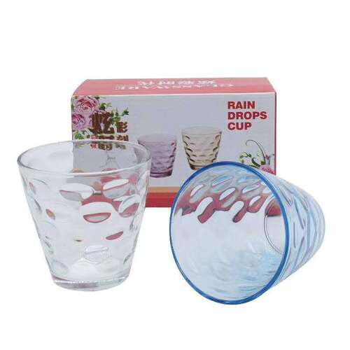 Home Colorful Glass Water Cup Set Raindrop Cup Six-Piece Set Rainbow Creative Colorful Cup Set Advertising Gift