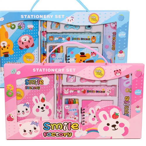 Factory Wholesale New Stationery Set for Children and Students, Creative Cute Cartoon Festival Gift and Prize Combination