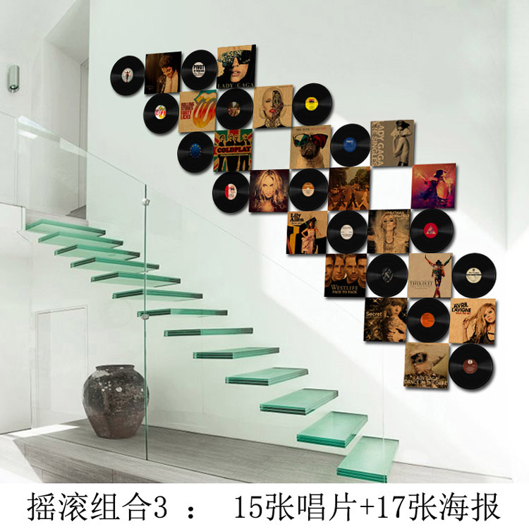 黑胶唱片塑料工艺品仿真碟片墙贴壁饰光碟墙贴复古装饰CD光盘礼品-阿里巴巴