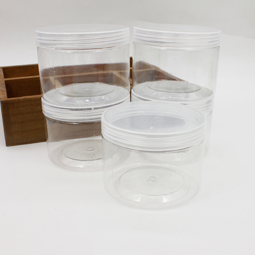 Screw cap transparent plastic box jewelry storage box packaging box fully transparent sealed wide mouth bottle portable storage