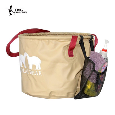 Cross border Specifically for travel fold bucket Basin outdoors Fishing barrel portable vehicle Car wash bucket PVC circular 28L