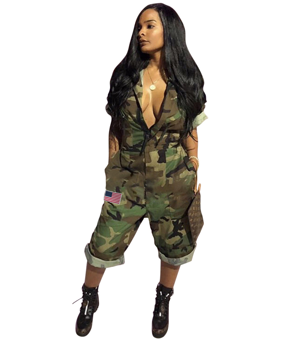 Independence Day Stars and Stripes Camouflage Jumpsuit Nihaostyles wholesale clothing vendor NSMDJ75035