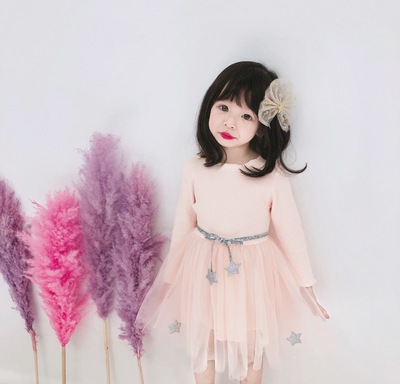 童装女童长袖连衣裙秋装2019新款网纱洋气蓬蓬儿童裙子打底公主裙
