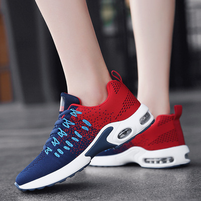 夏季新款男跑步鞋防滑情侶款厚底運動鞋女學生韓版休閑男鞋