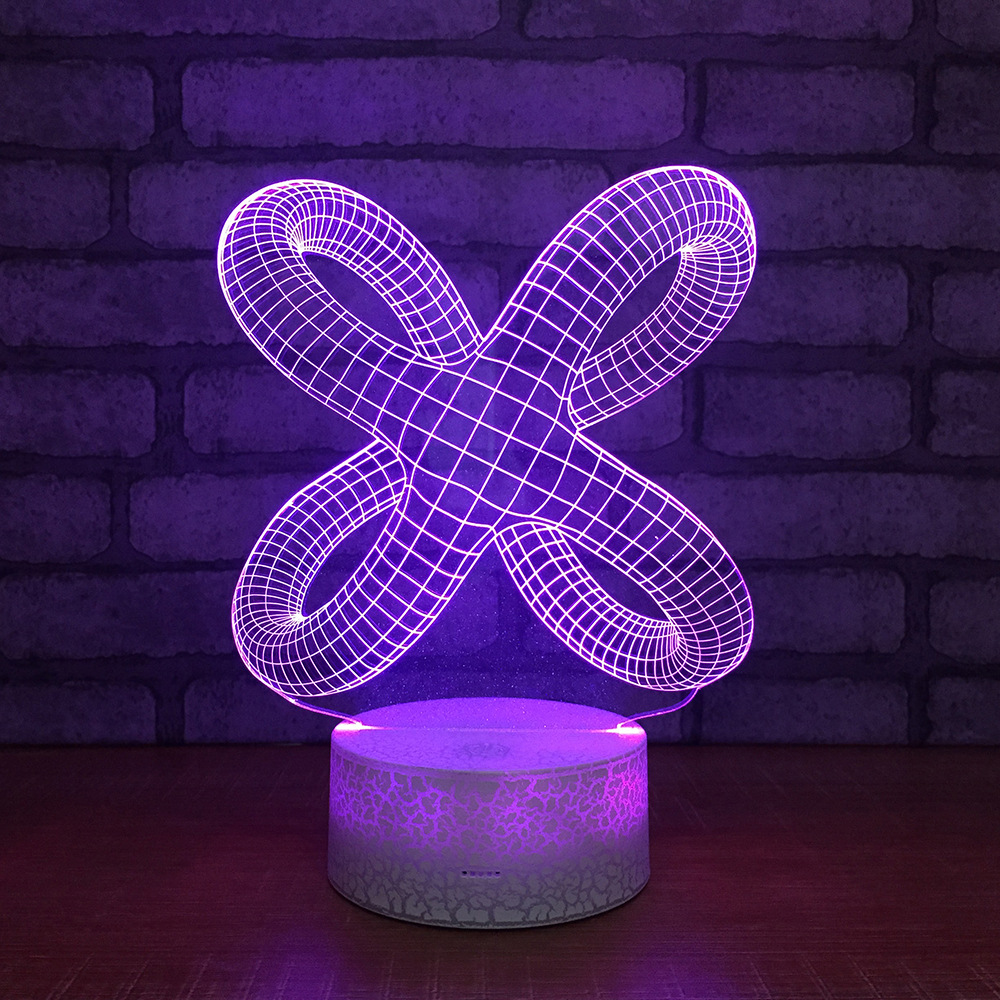 亚马逊爆款 爆裂纹3D灯小夜灯台灯