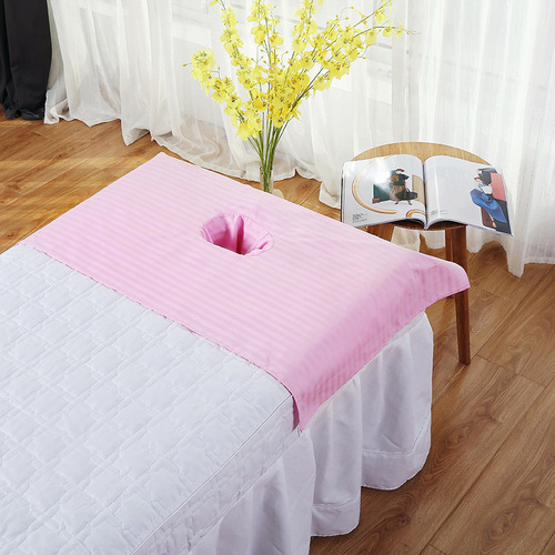 Beauty Bedside Hole Towel 100% Cotton Beauty Salon Exclusive with Hole Massage Cloth Massage Towel with Hole Cushion Towel Pure Cotton Wholesale Customization