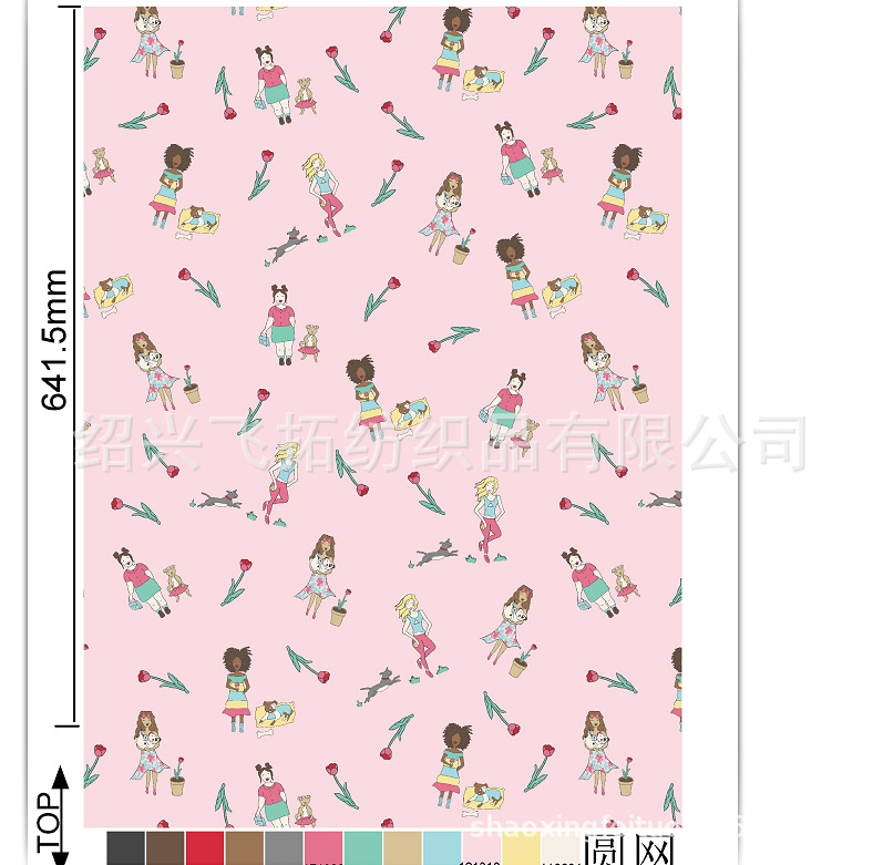 厂家直销针织95%棉5%氨纶12套色印花汗布面料