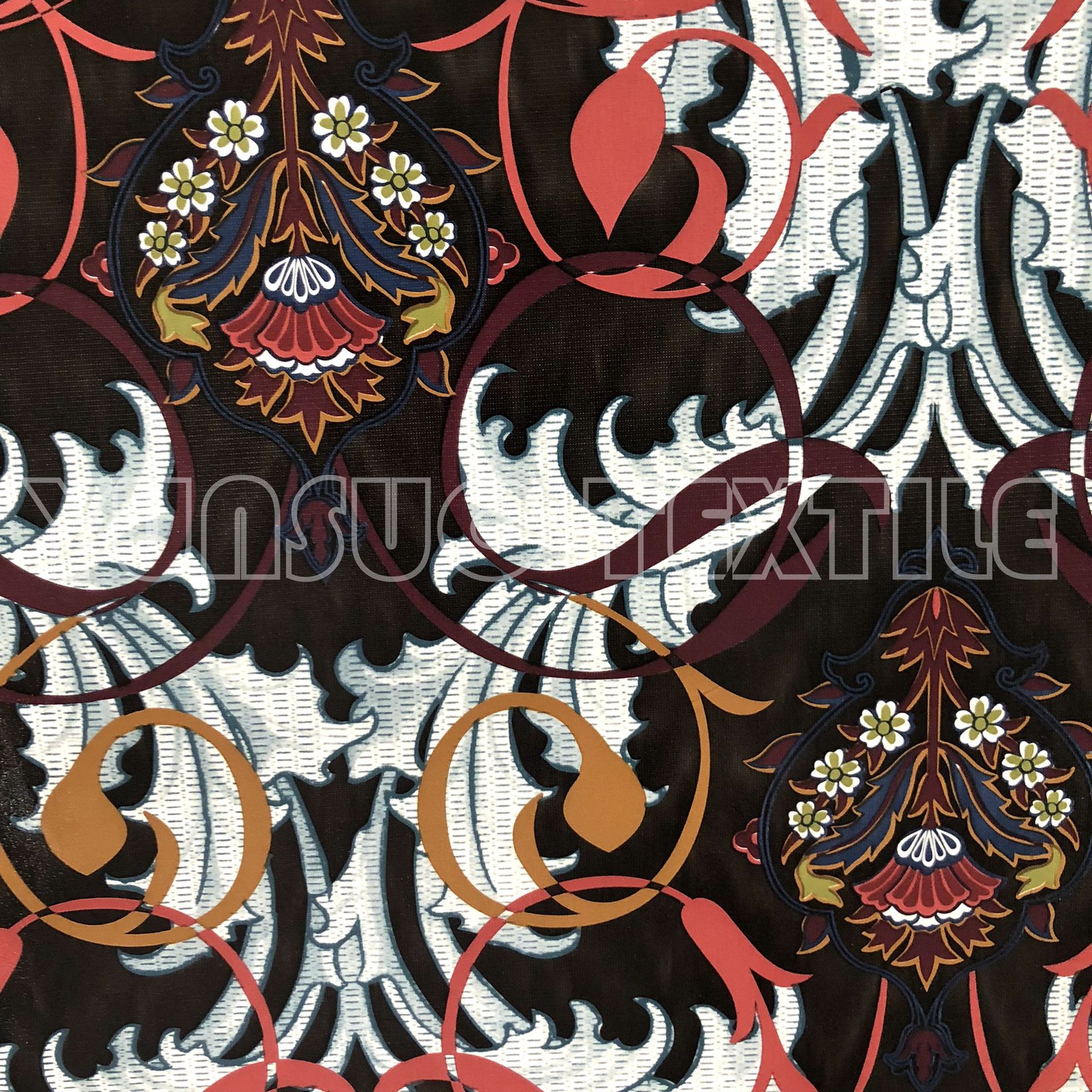 pu皮人造革 时尚印花服装面料 欧洲环保